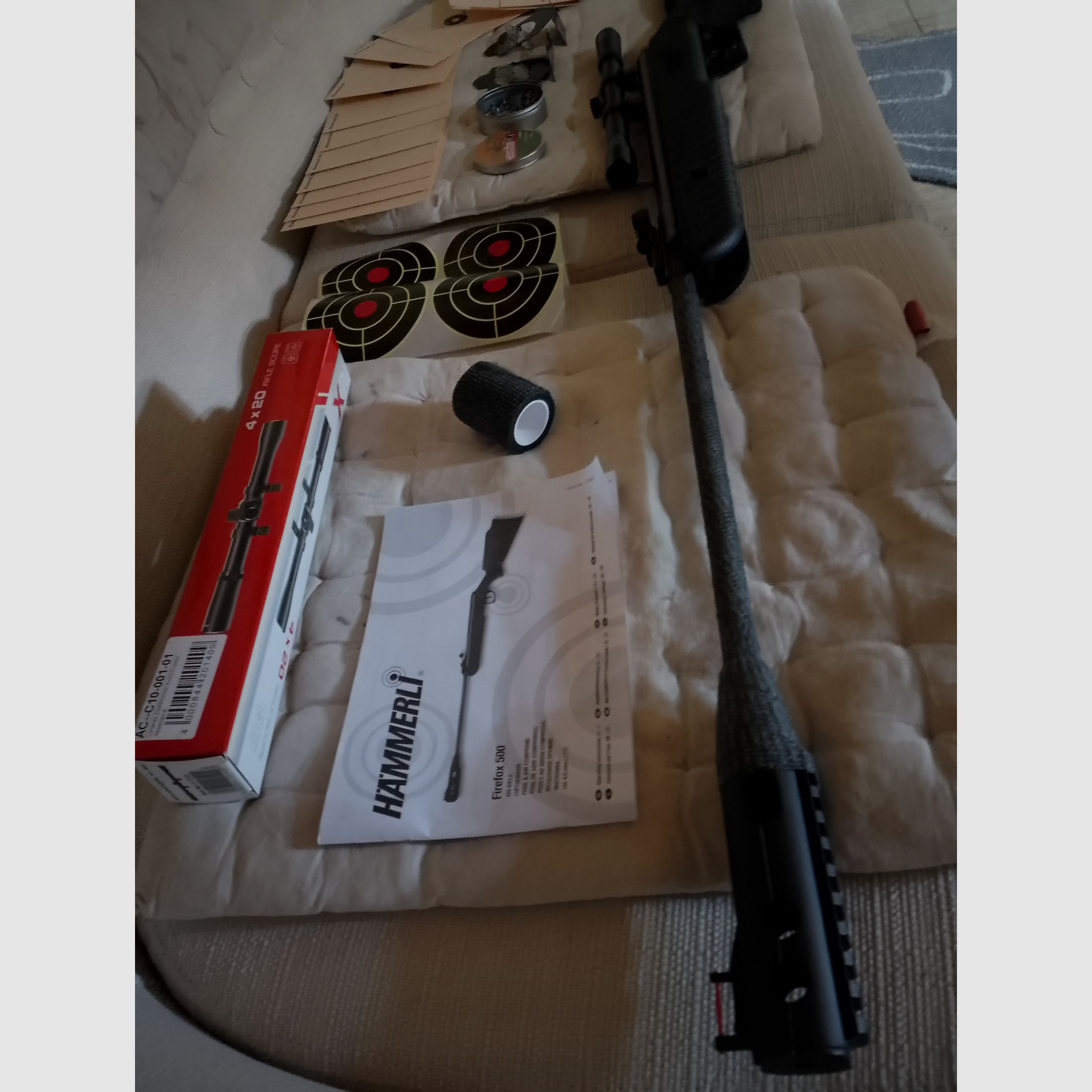 carabine à air Hämmerli Firefox 500 à chargement par basculement 4,5mm .177 + accessoires cibles figurines diabolos set