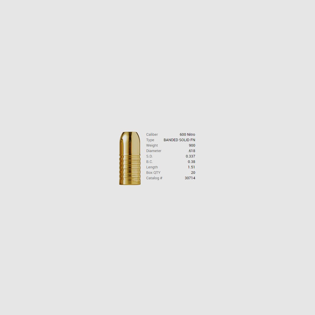 Barnes Geschoss .618 / 15,70mm 900GR Banded Solid 20 Stück
