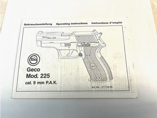 Dynamit Nobel Geco Mod. 225 Gebrauchsanleitung - Original 