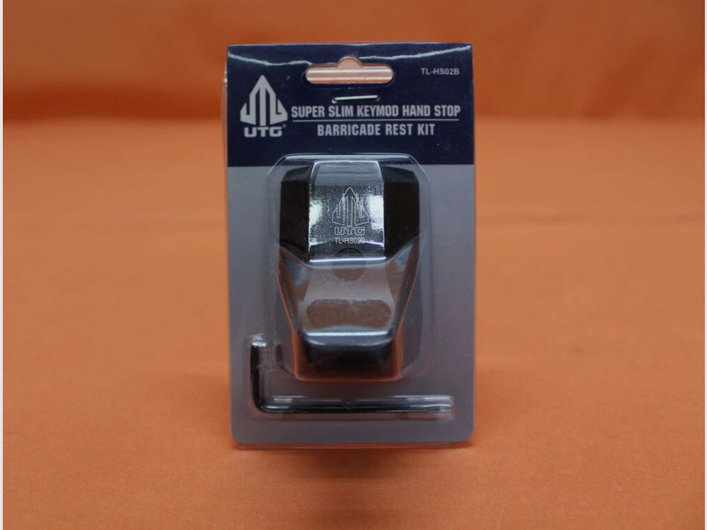 UTG - Leapers UTG Super Slim KeyMod Kit de parada de mano (TL-HS02B) Negro/ Kit de soporte de barricada/ Parada de mano con tope