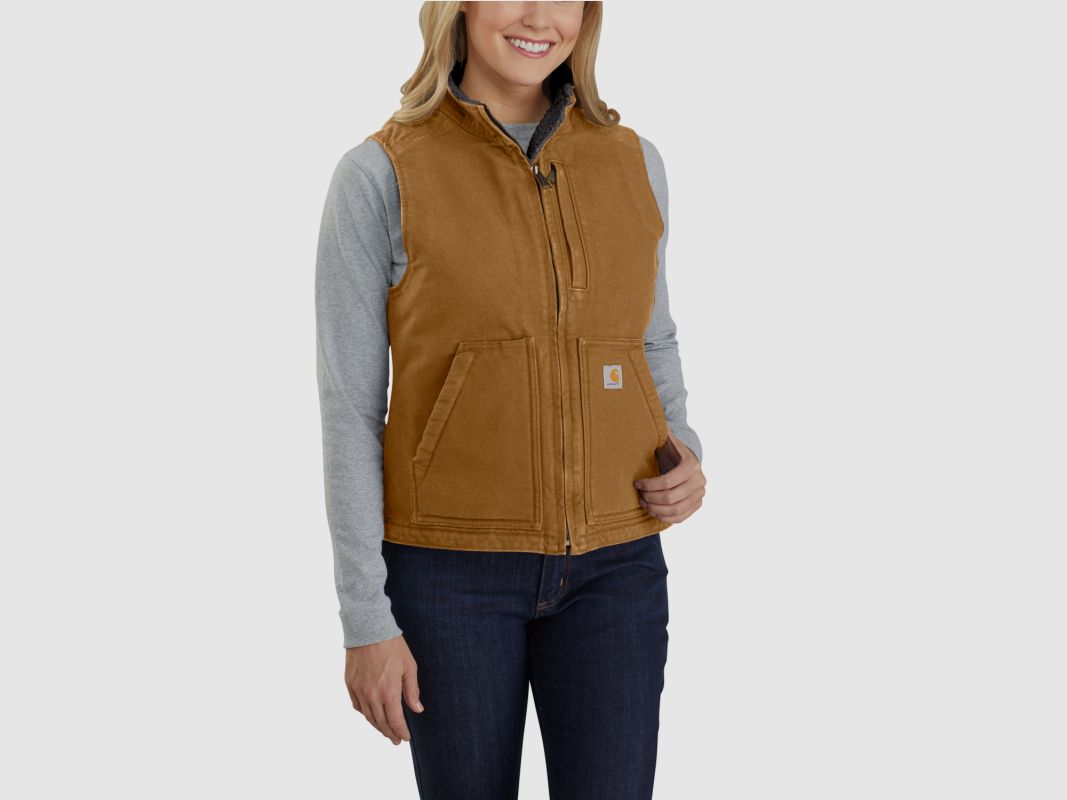 Carhartt Damen Weste Sherpa lined Mock Neck Brown