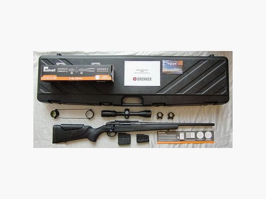 KOMPLETTPAKET: REP.-BÜCHSE BRENNER BR20 SYNTHETIK, Kal. .308 WIN., MIT UMFANGREICHER AUSSTATTUNG!!!