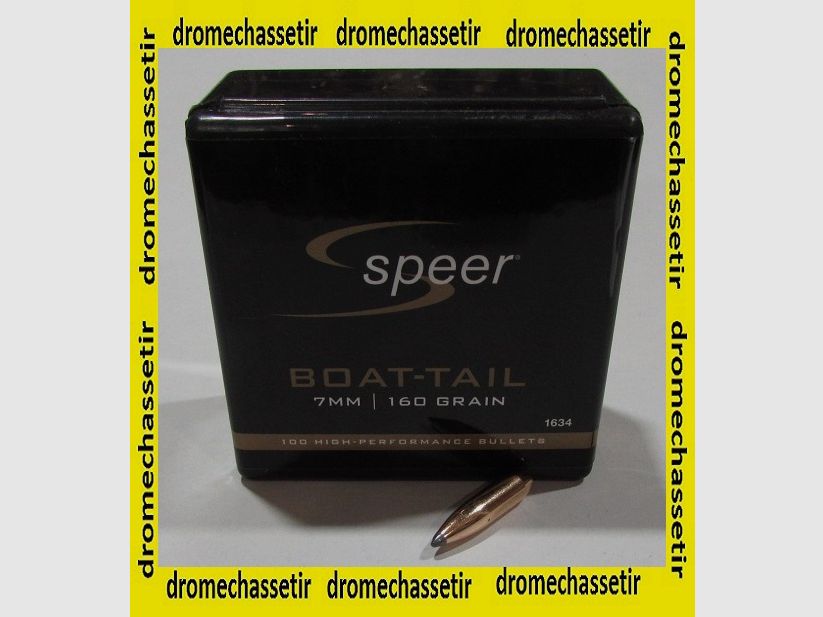 Boite 100 ogives Speer cal 7mm en 160 grains BTSP, ref 1634