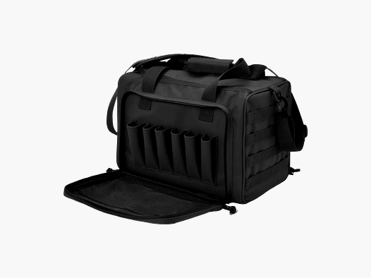 Schießstandtasche für Kurzwaffen, Range Bag aus 600D-Nylon, für Vorhängeschloss vorbereitet (Schwarz)