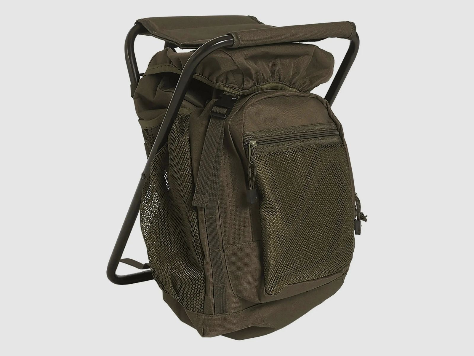 Mil-Tec Zaino da Seduta con Sgabello 20 L - Oliva
