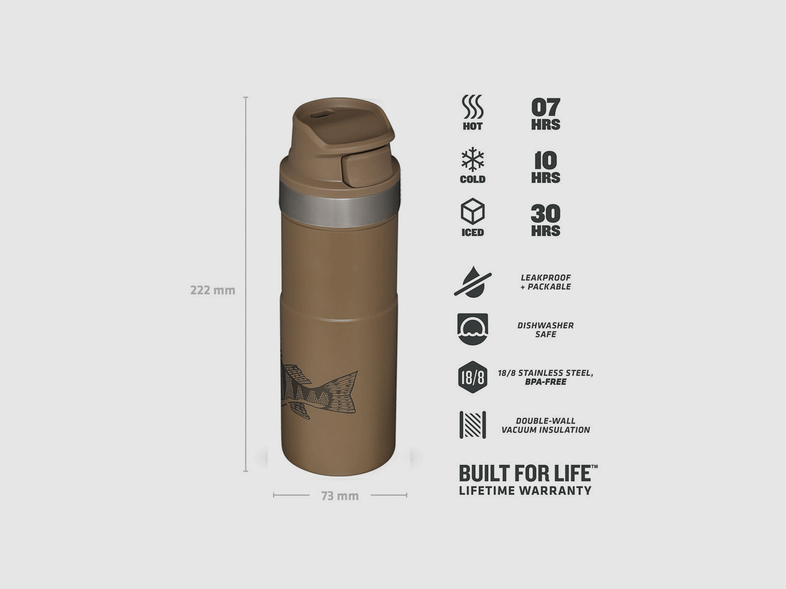 STANLEY – CLASSIC TRIGGER-ACTION TRAVEL MUG 16oz /470ml Peter Perch Tan, image 2 of 4