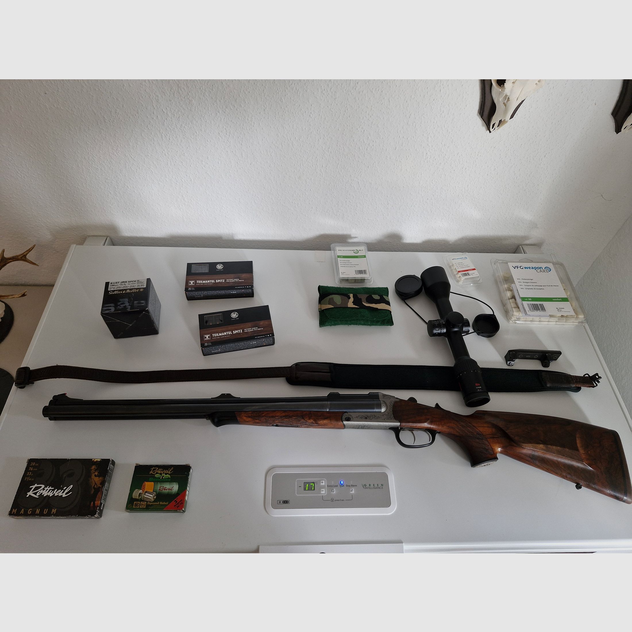 Bockdrilling / Doppelbüchsdrilling Blaser D99 Duo Luxus - Paquete completo con ZF, montaje en silla, munición y mucho más.