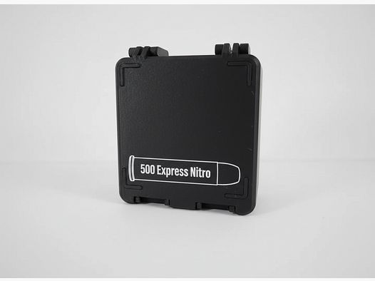 Filamelt ammunition box / 500 Nitro Express / 'folding / locking lid' / cartridge box, ammo box