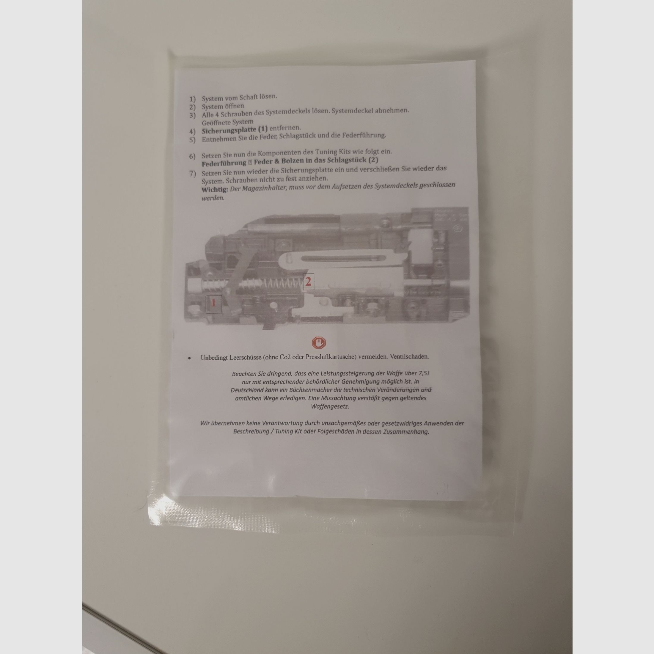 Leistungssteigerungskit für 850 Airmagnum & M2 Das Tuning Kit Light für die Umarex / Hämmerli Airmagnum 850 & M2