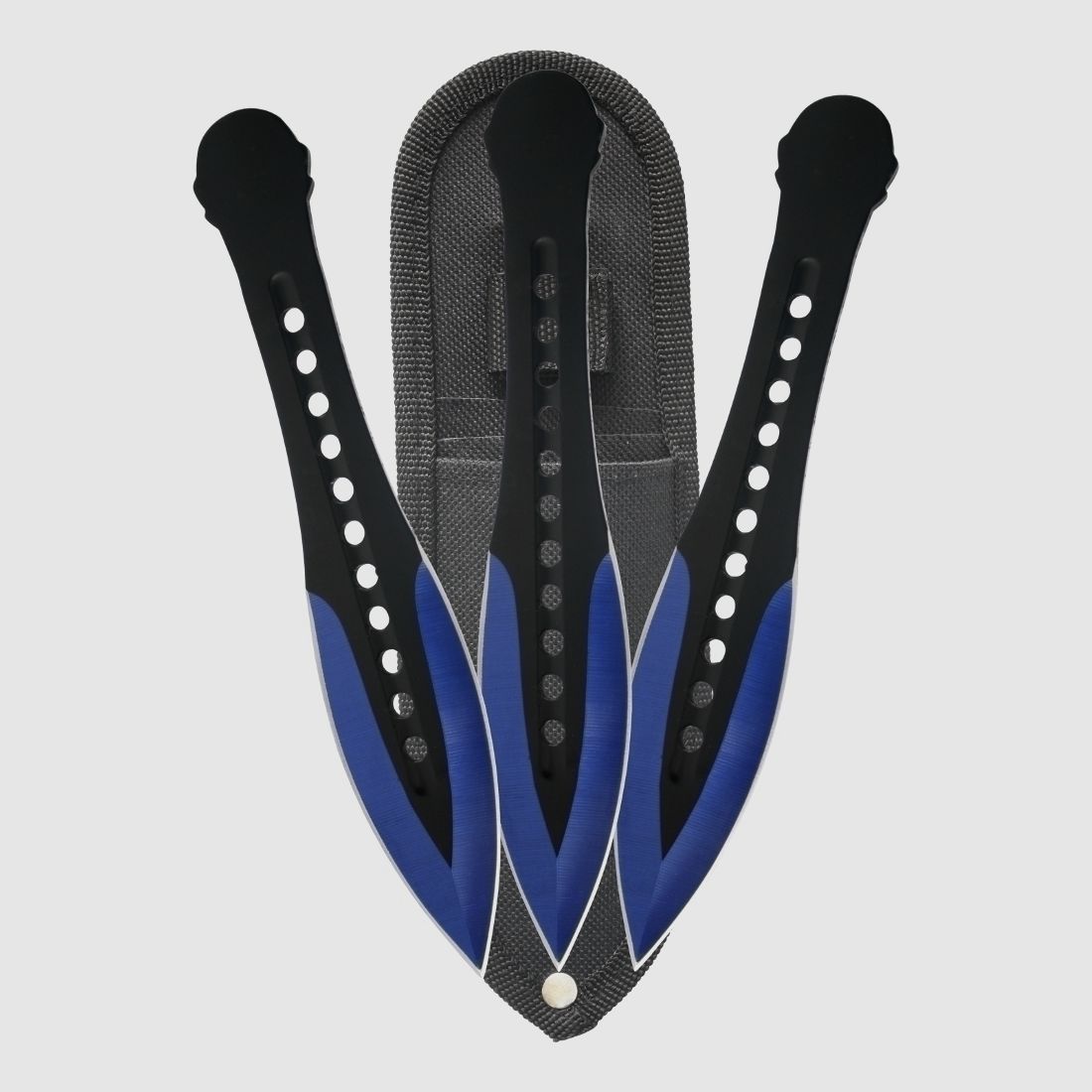 3x Wurfmesser Set blau eloxiert