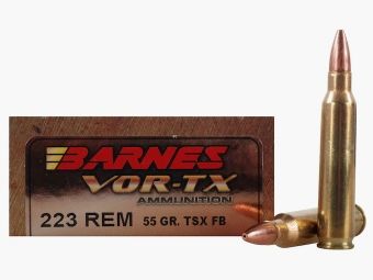 Barnes VOR-TX .223 Rem. 55GR TSX Hollow Point Flat Base 20 cartouches