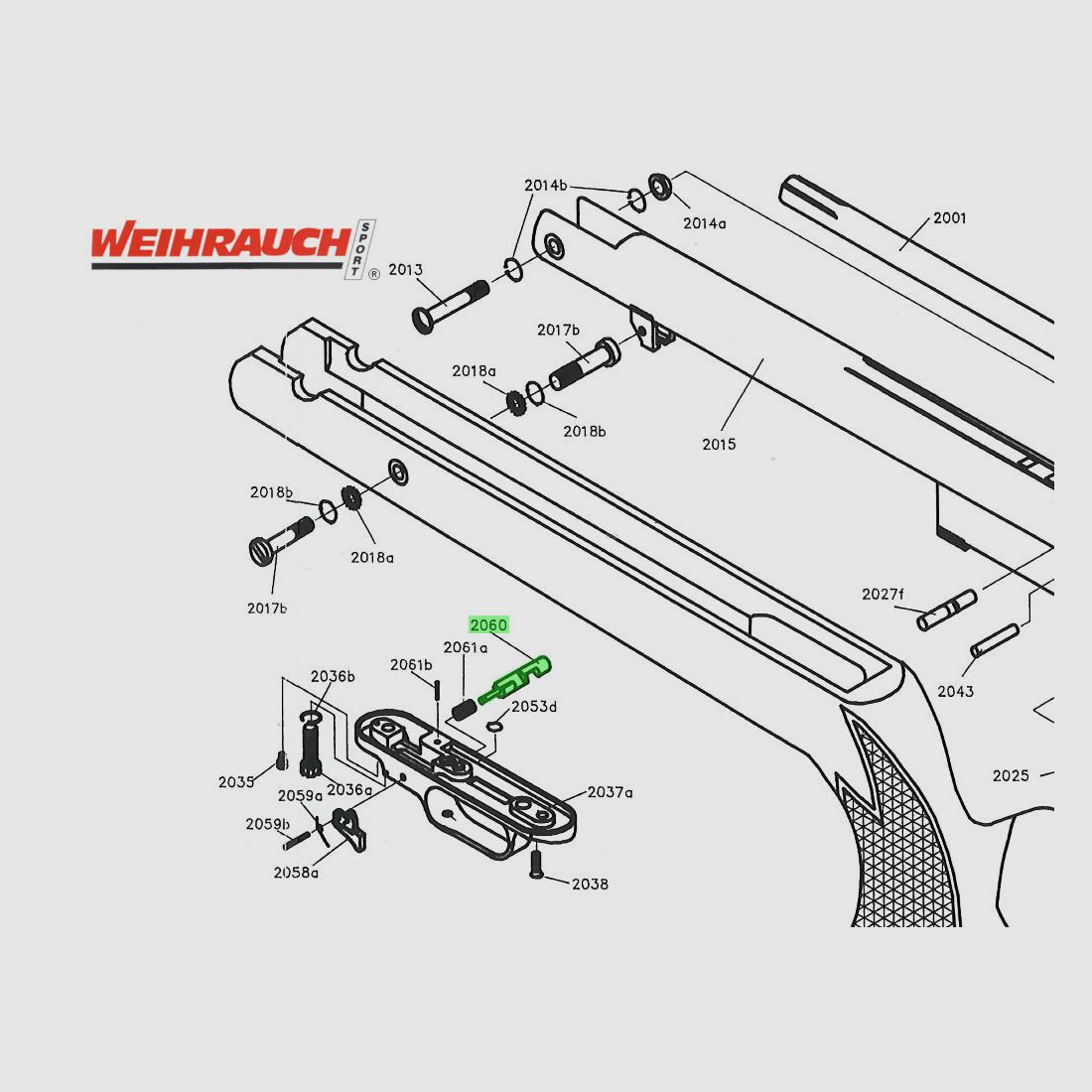Sicherungsbolzen fĂĽr Luftgewehr Weihrauch  HW 90, Ersatzteil