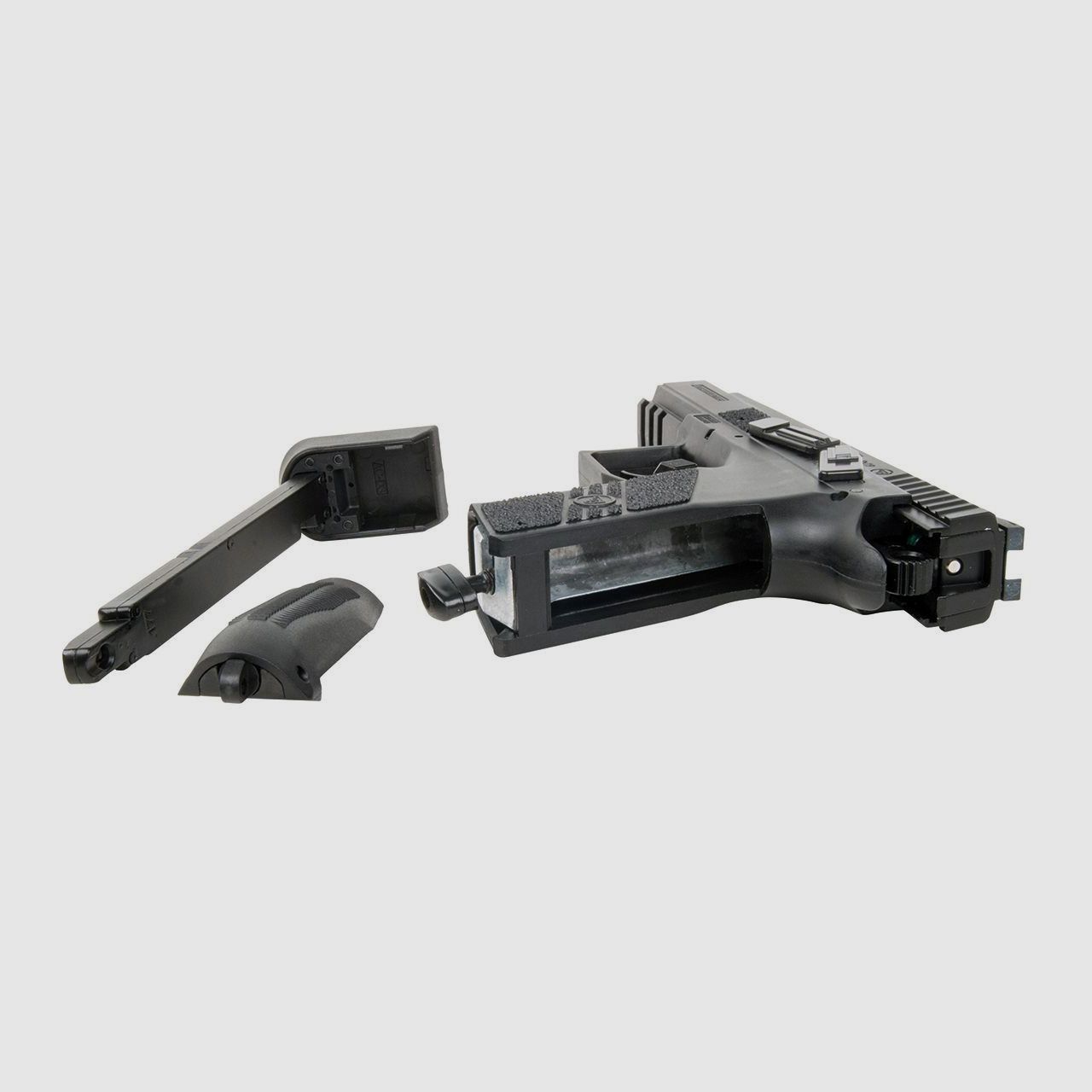 CO2 Pistole CZ 75 P-07 Duty Blow Back schwarz Metallschlitten Kaliber 4,5 mm BB (P18)+ SchalldĂ¤mpfer Adapter