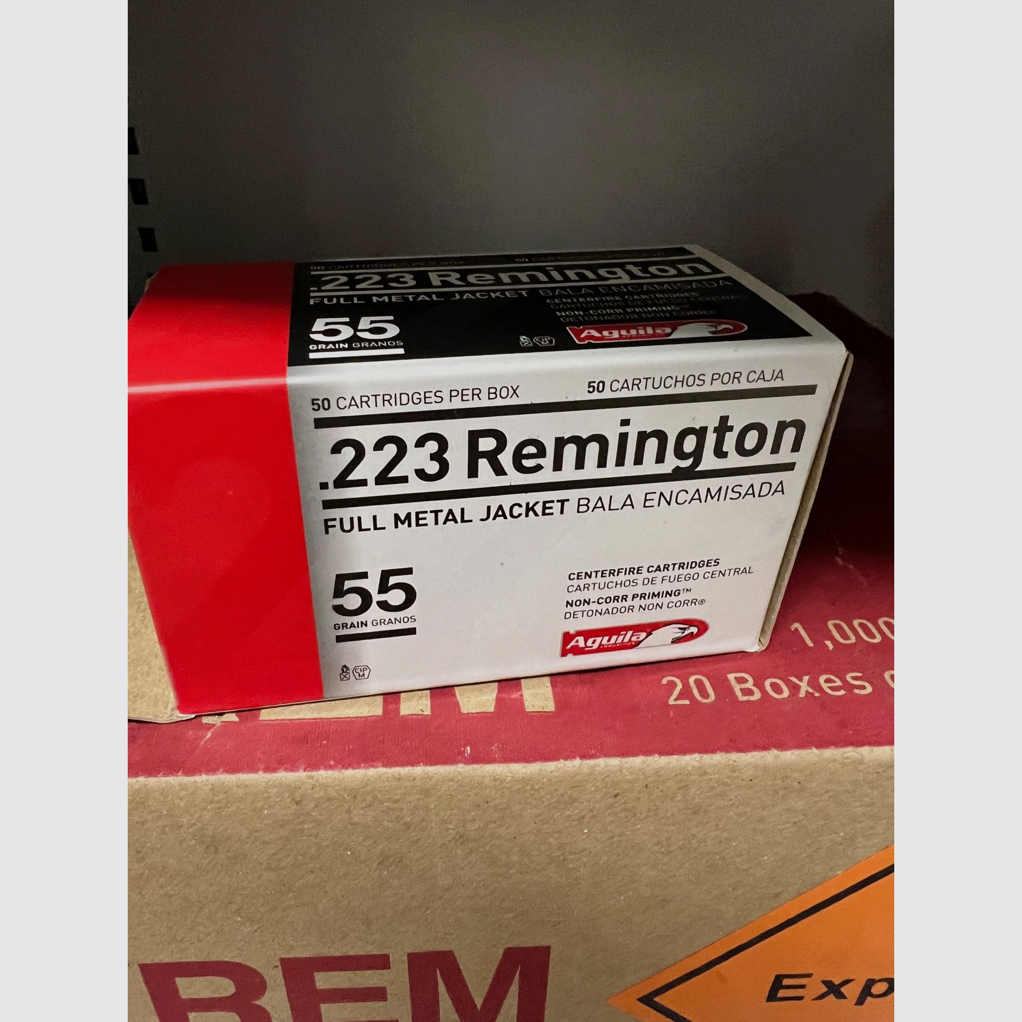 Aguila 1000 Stück Standard .223 Rem FMJ 55 grs Büchsenpatronen