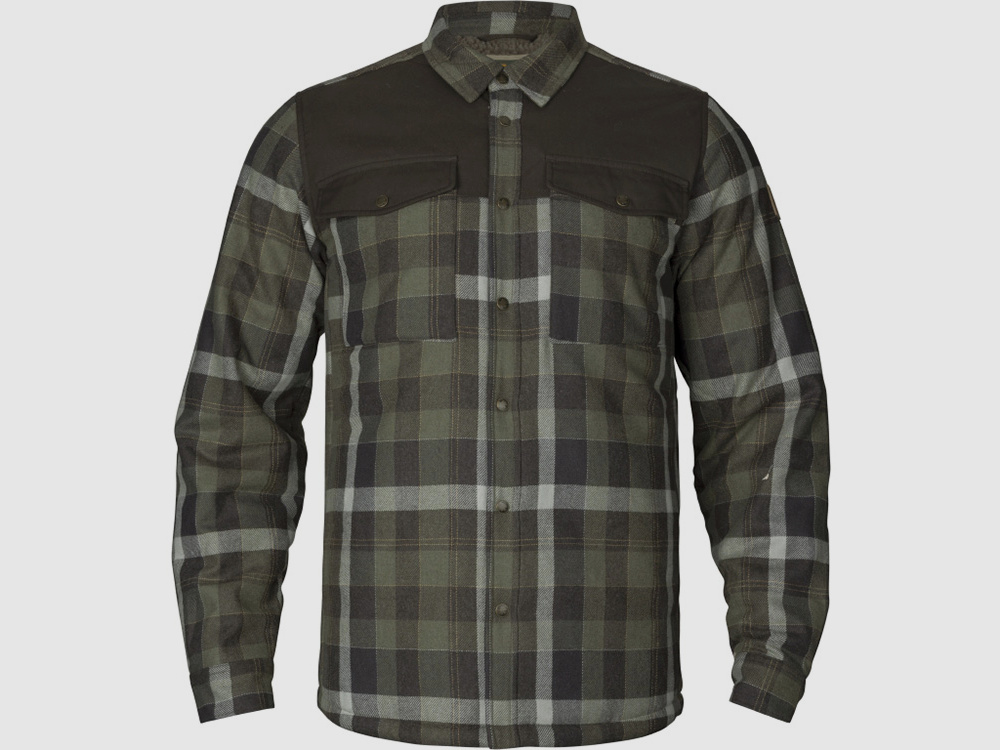 Härkila Asmund Insulated wool shirt Willow green/Phantom Fleece jackets for men