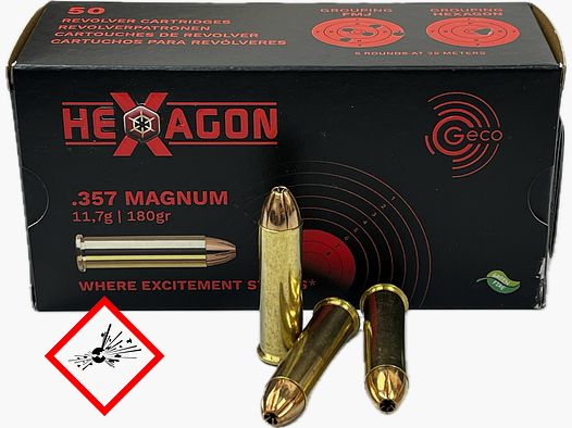 Geco Hexagon Revolverpatrone .357 Mag 180grs