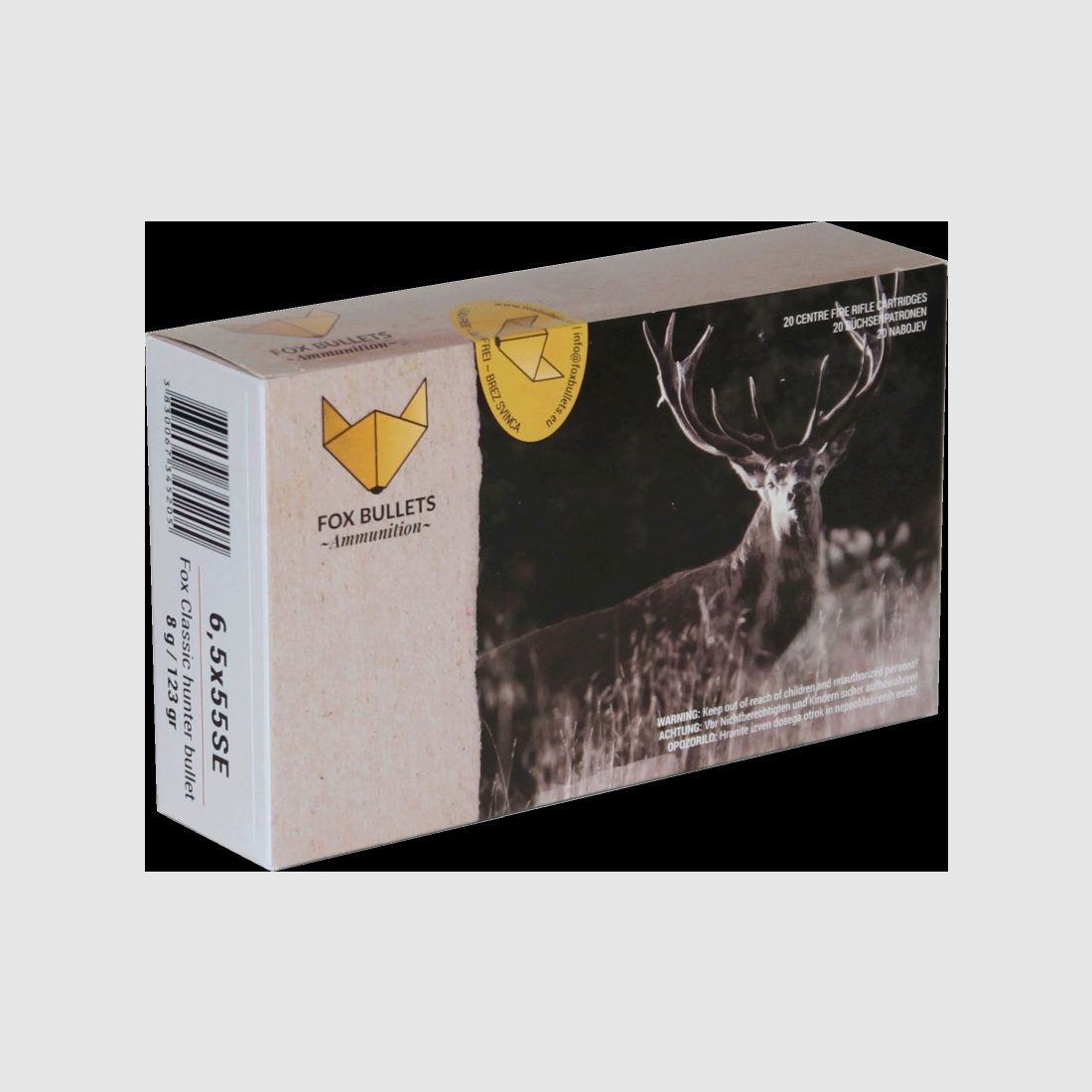 Fox Bullets Classic Hunter 6,5x55 SE 123GR / 8,0g bleifrei 20 Patronen