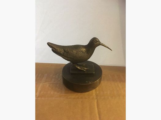 Lovergreen accessories motif woodcock on a pedestal - bronze patinated box