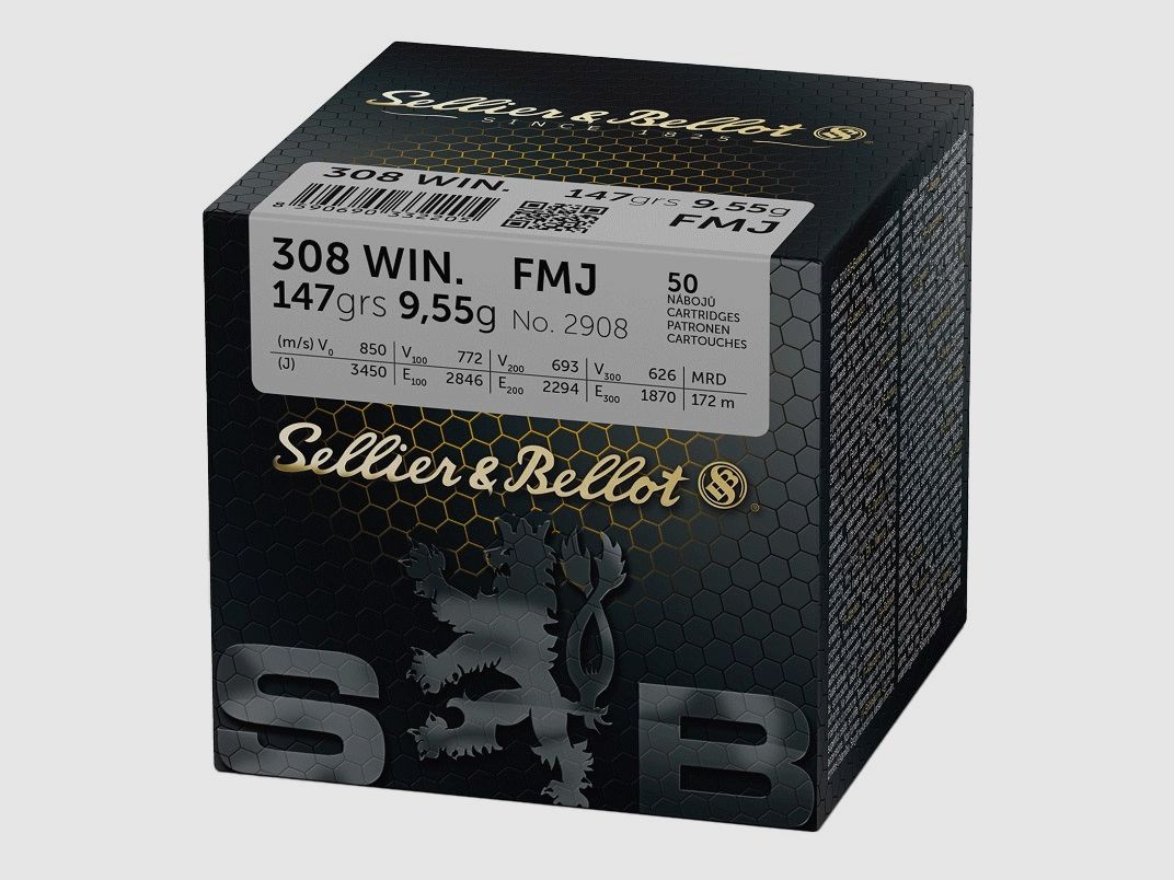 308 WINCHESTER FMJ SELLIER BELLOT 147 GRAINS