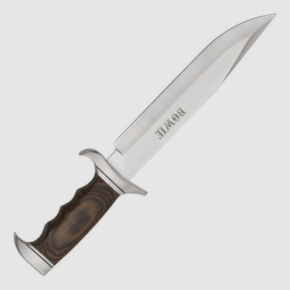 Cuchillo Bowie de madera de pakka con funda de cuero