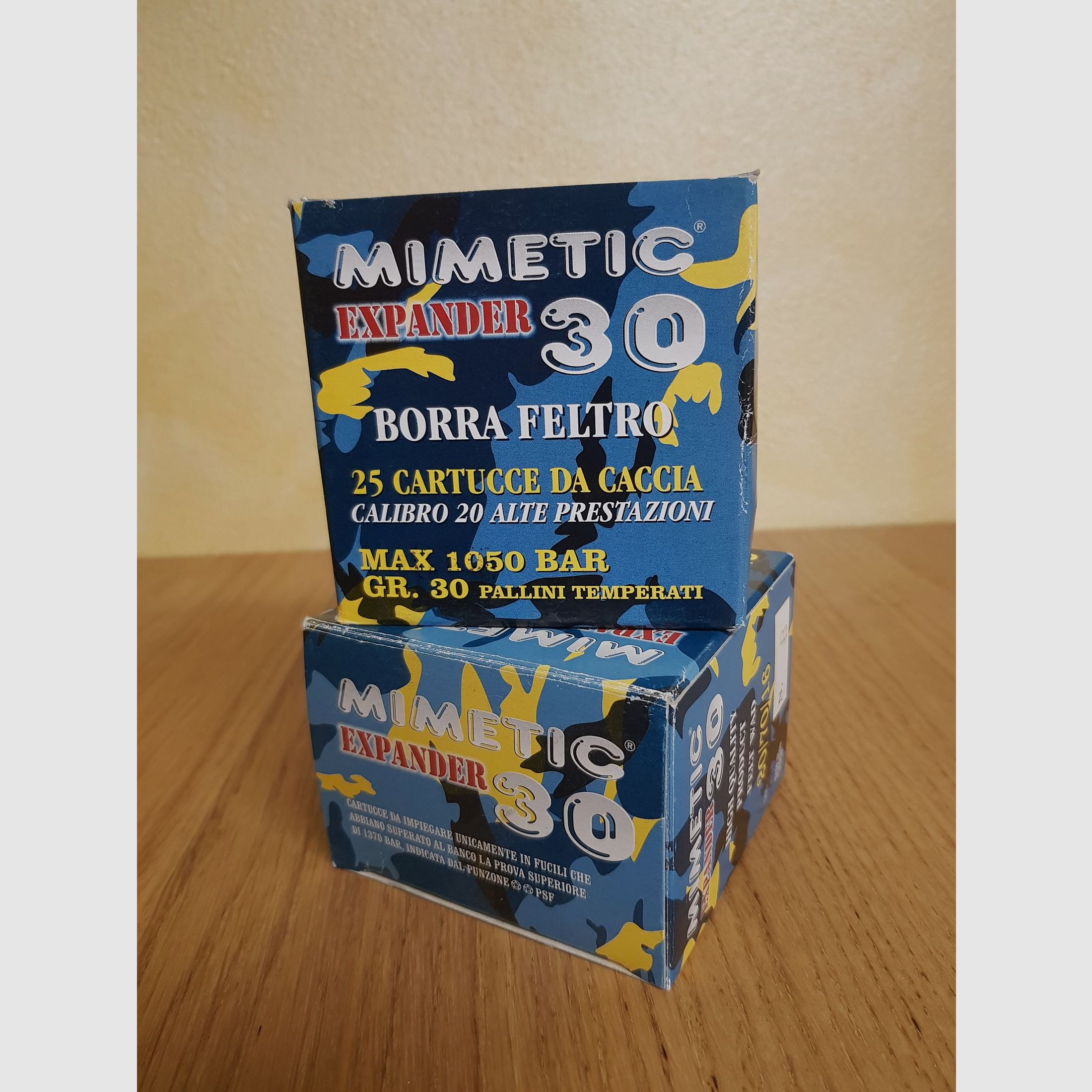 MIMETISCHE PATRONEN MIT KUGELN 30 GR BORRA AUS FILZ Kal. 20