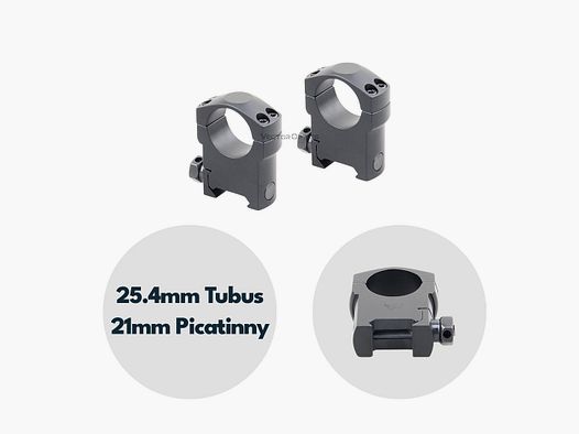 Vector Optics SCTM-64 Montaggio per tubo da 25,4mm, 21mm Weaver, h=31mm