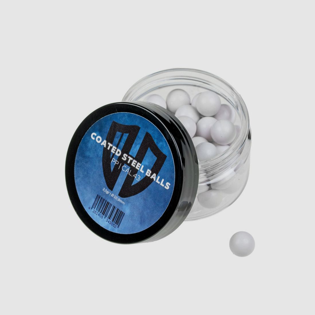 50x Pallini in Acciaio Rivestiti | PP | 2,5gr. | Nucleo in acciaio con rivestimento in plastica | 10,9mm | Cal.43 | Walther PPQ M2 | T4E TPM1, immagine 3 di 3