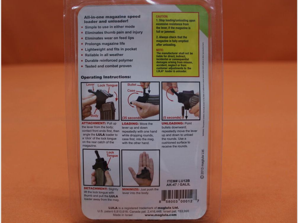 Maglula Maglula LULA (LU12B): Magazine loader/unloader for AK-47/AKM/Galil magazines 7.62x39/.223Rem BLK