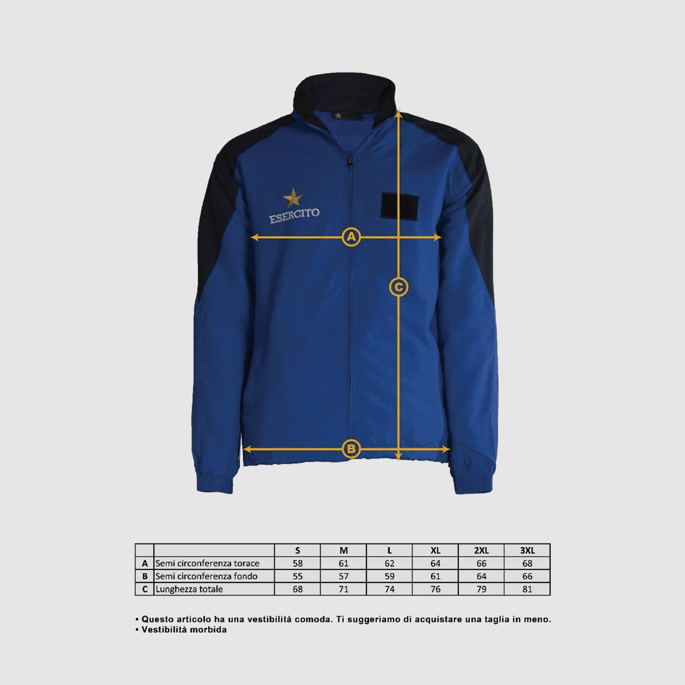 TRAININGSANZUG ITALIENISCHES HEER BLAU (OFFIZIELLES PRODUKT), Bild 7 von 8