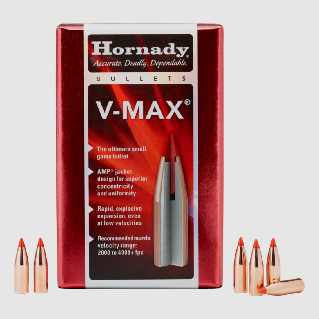 .224 Balas Hornady V-MAX 40 gr VE100
