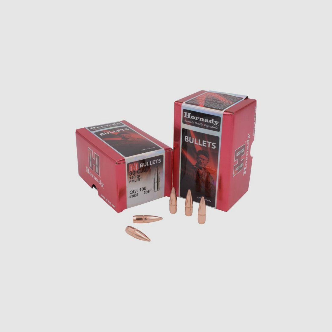 Geschosse Hornady 30 Kal .308 150 gr FMJ-BT, Bild 1 von 3