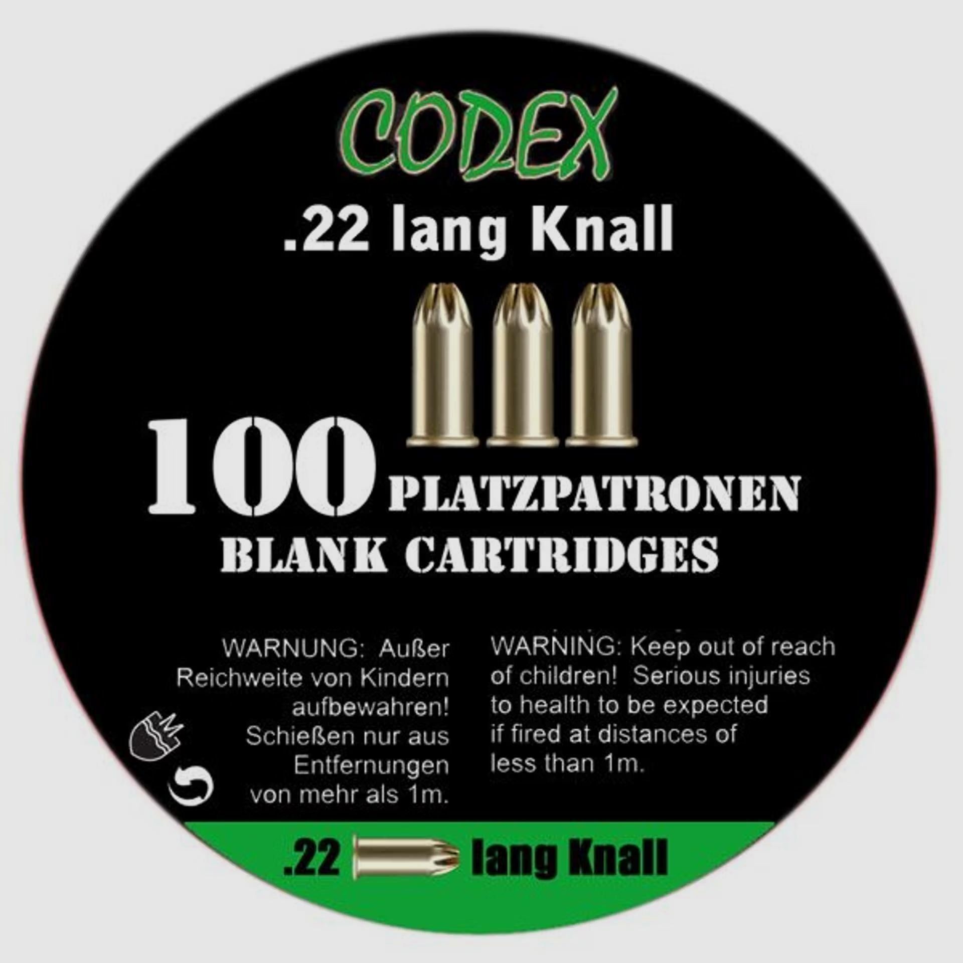 Platzpatronen Codex, Kal. .22 Lang, 100 Schuss