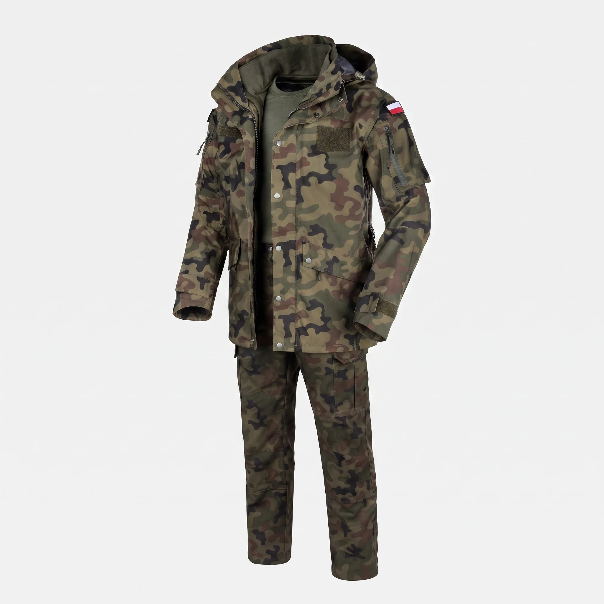 Wojskowa Kurtka przeciwdeszczowa polar i spodnie tzw. Goretex WZ93 128Z/MON