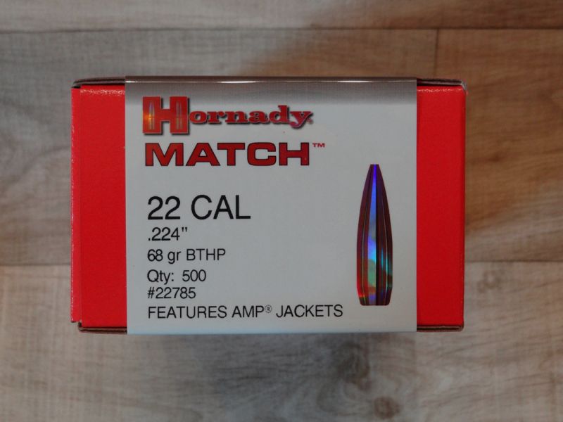 500 Geschosse Hornady .224 68 gr HPBT Match