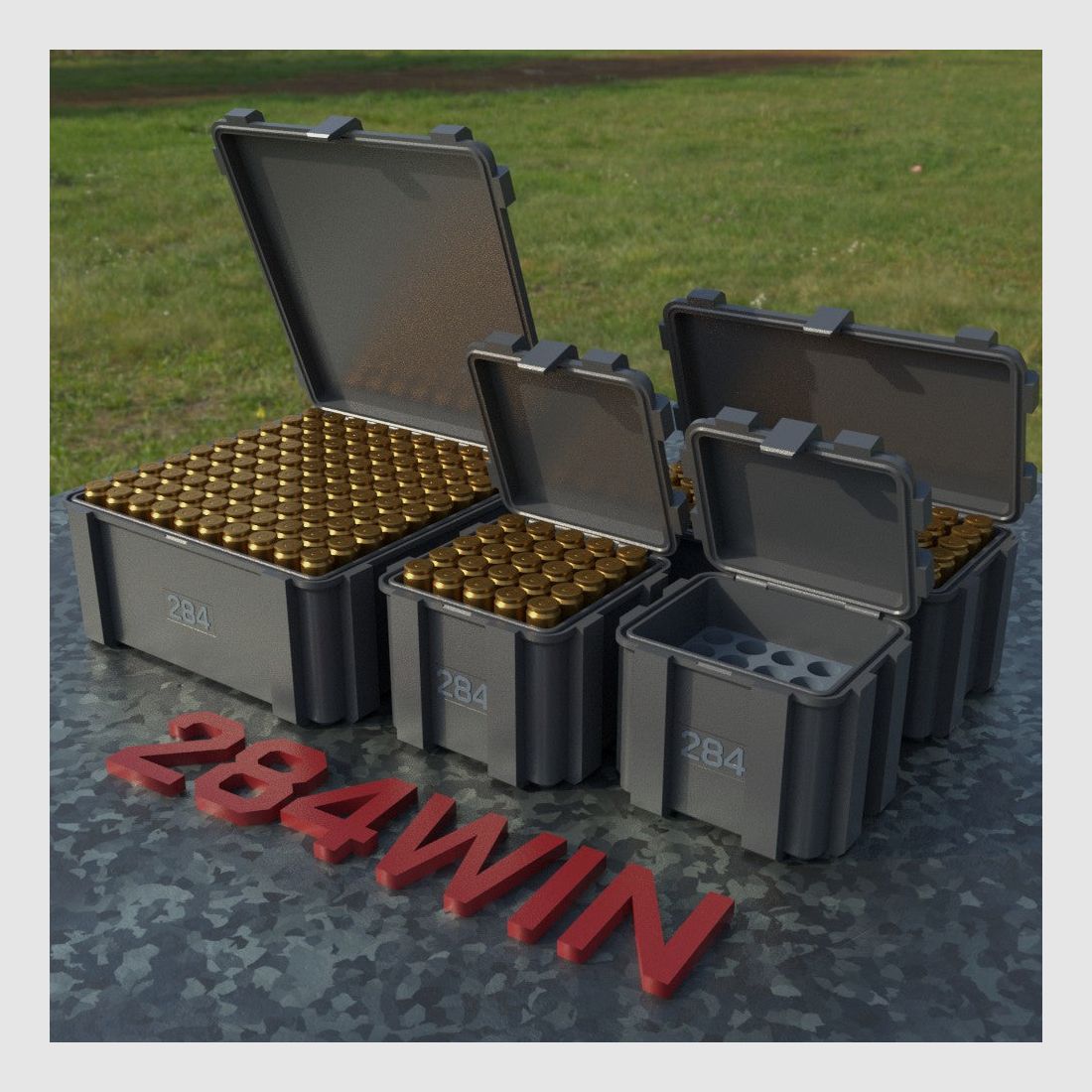 Filamelt Munitionsbox / Ammo Box .284 WIN – Patronenbox ‘Klappdeckel’ – 20 / 25 / 50 / 100 Runden
