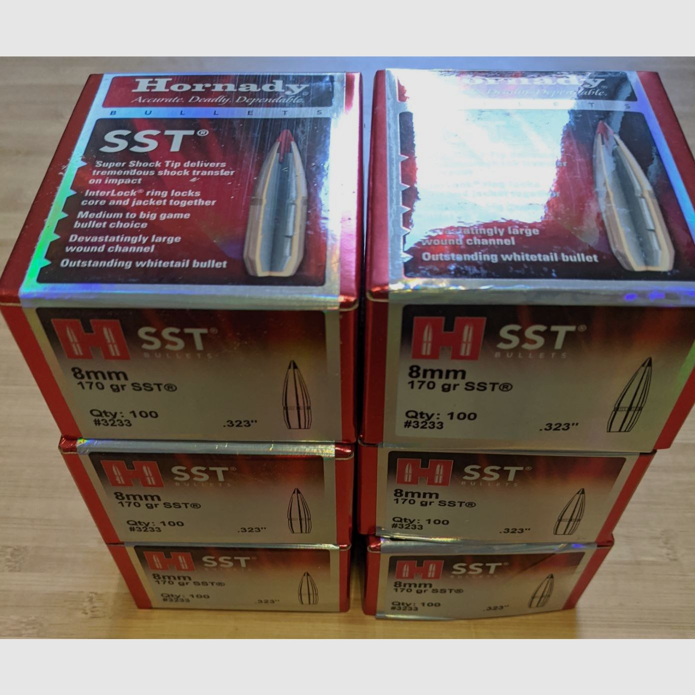 100x Hornady SST 170gr 8mm (.323)