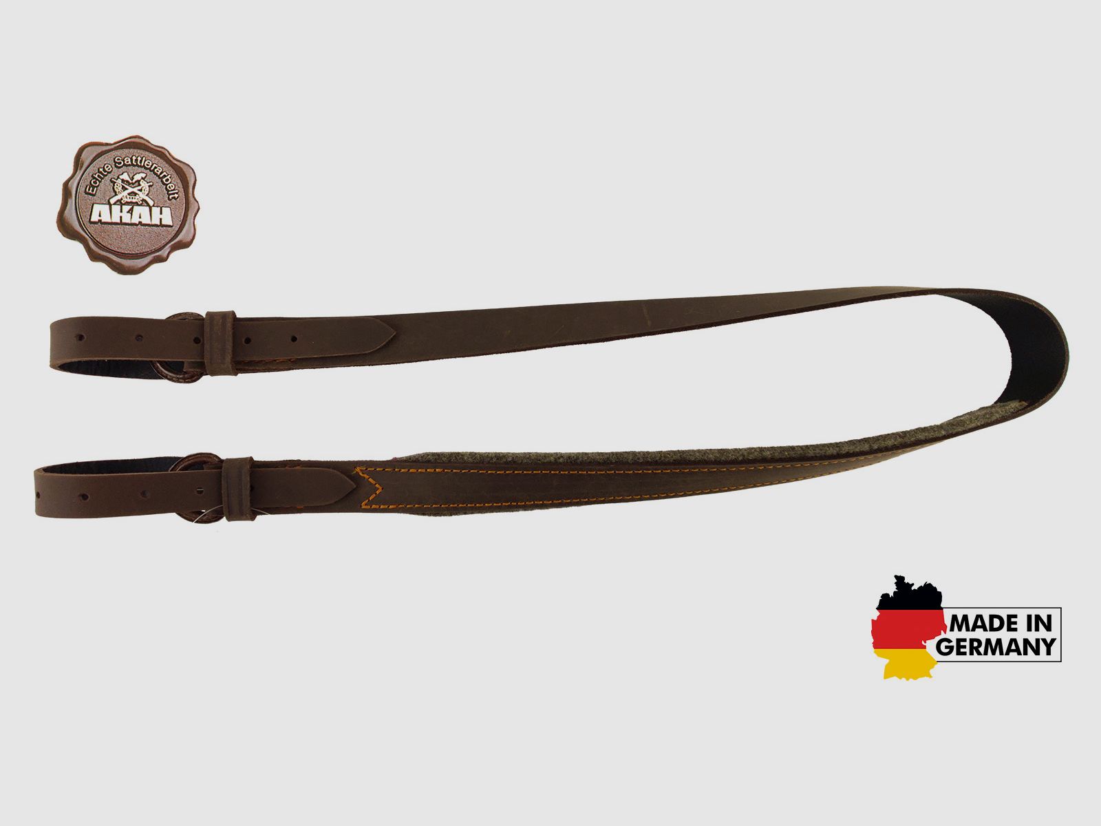 AKAH Gewehrriemen Pull-up Leder mit Wollfilz