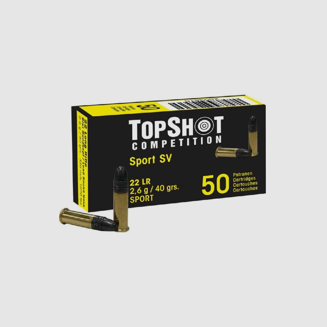 TopShot .22 lr 2,6g/40gr. Sport SV Black 50 pz.