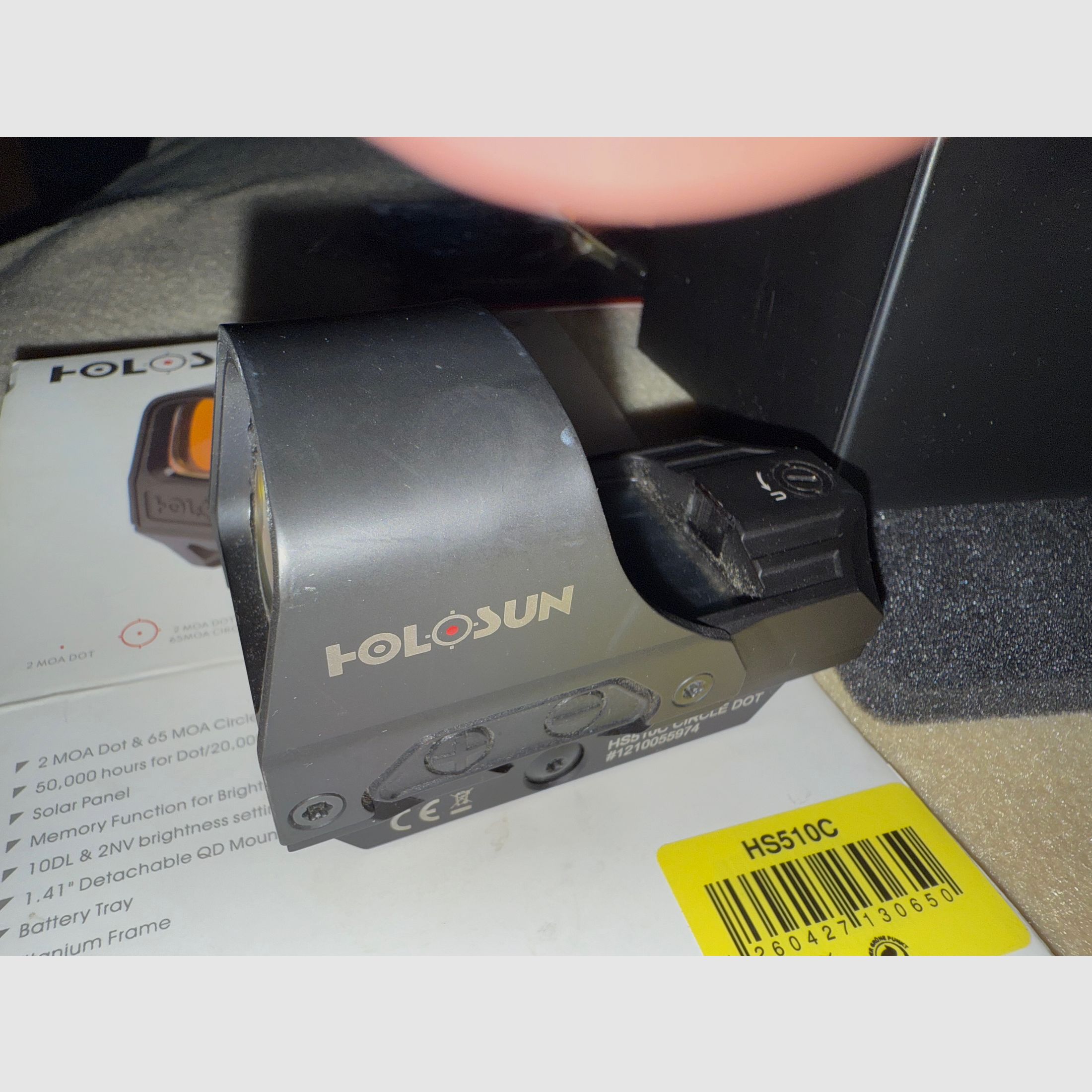 HOLOSUN HS510C mit Picantinny Adapter komplett mit Box