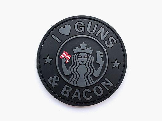 I Love Guns and Bacon Patch Schwarz