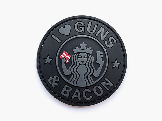 J'aime les patchs de pistolets et de bacon noir