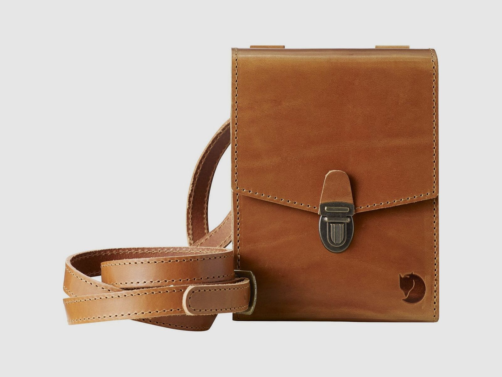 Fjällräven Singi Borsa per Binocolo Bino Bag in Pelle Cognac