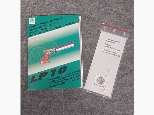 Steyr LP10  Beschreibung Bedienungsanleitung Luftpistole Luftgewehr KK Gewehr Co2 Pistole siehe Beschreibung. Preis ab