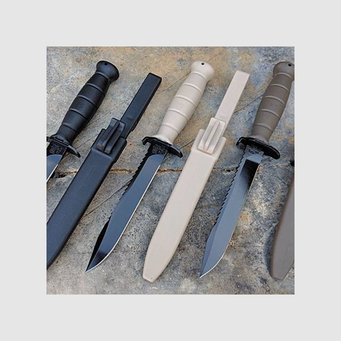 SORTIMENT VON GLOCK-MESSERN MIT SÄGEBLATT UND GLATTER KLINGE, Bild 1 von 7