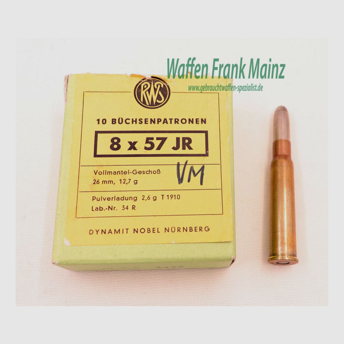 RWS (WZd.Fa.Rottweil) Büchsenpatronen 8x57 JR