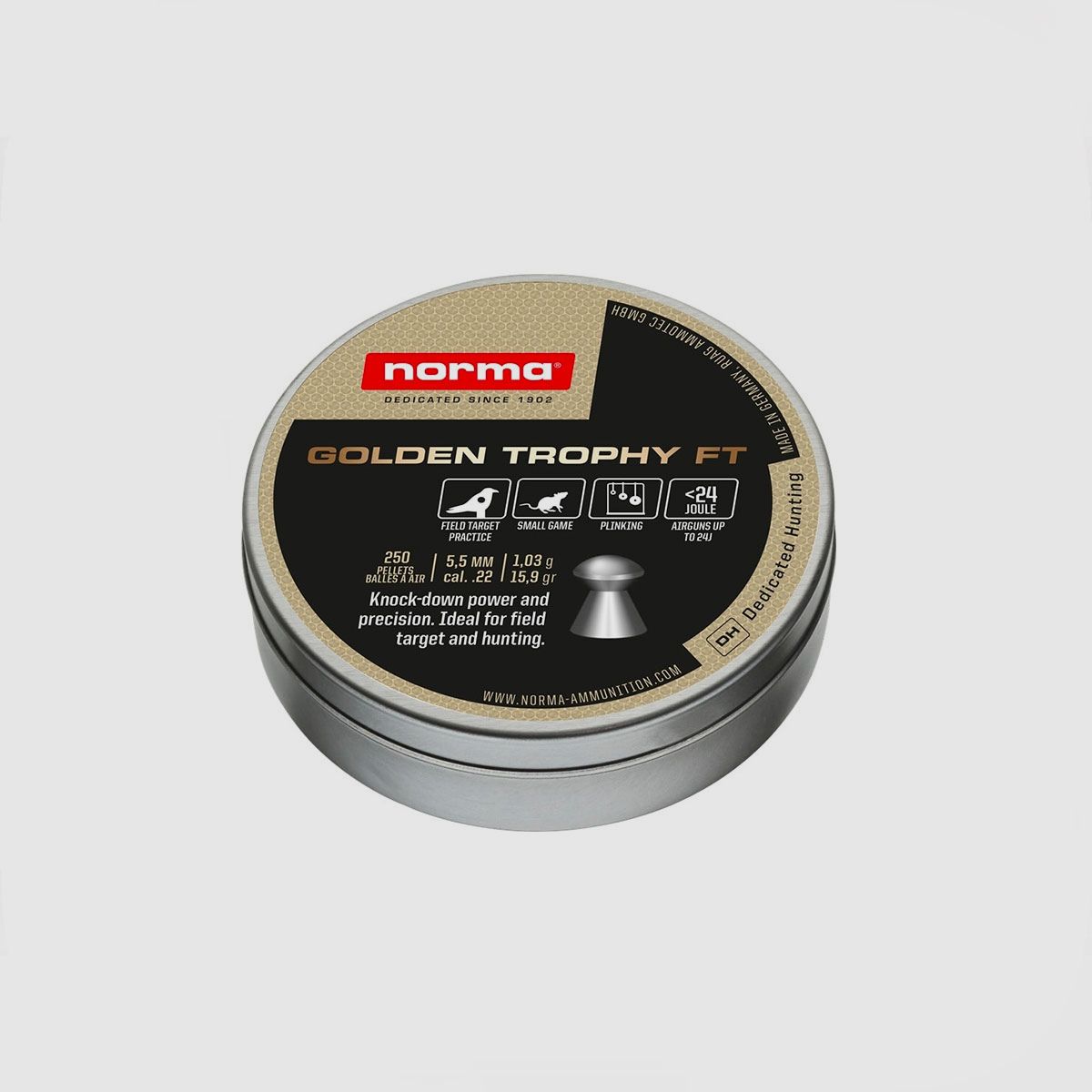 NORMA – GOLDEN TROPHY FT Kal. 5,5mm / .22 – 1,03g / 15,9gr (250Stück)