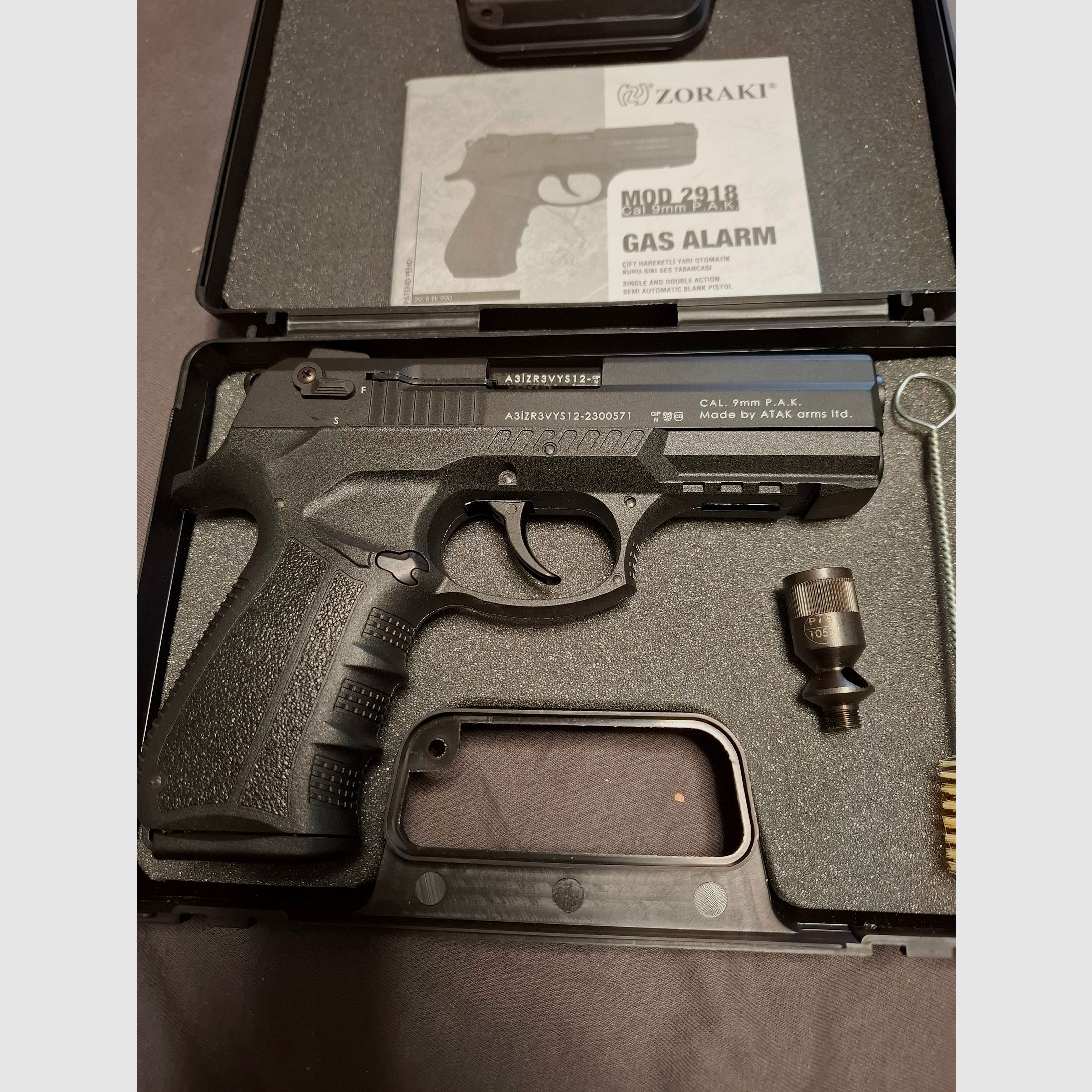 Zoraki 2918 Black 9mm P.A.K. PTB 1050 "NEW