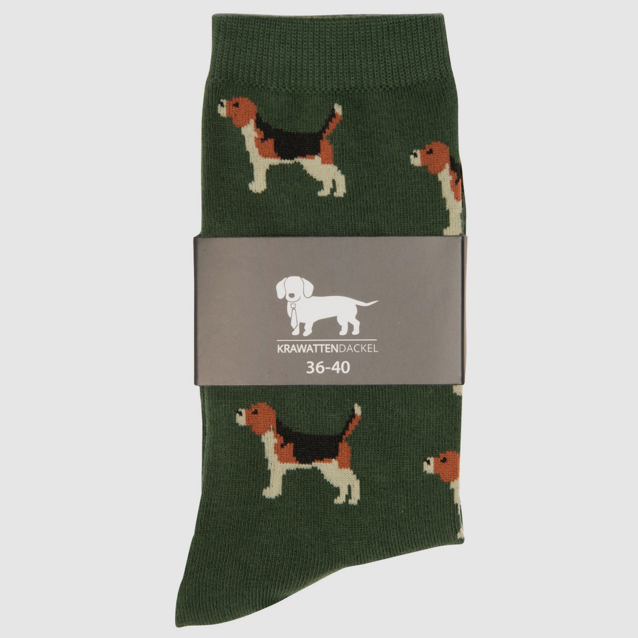 Krawattendackel Socken mit Beagle