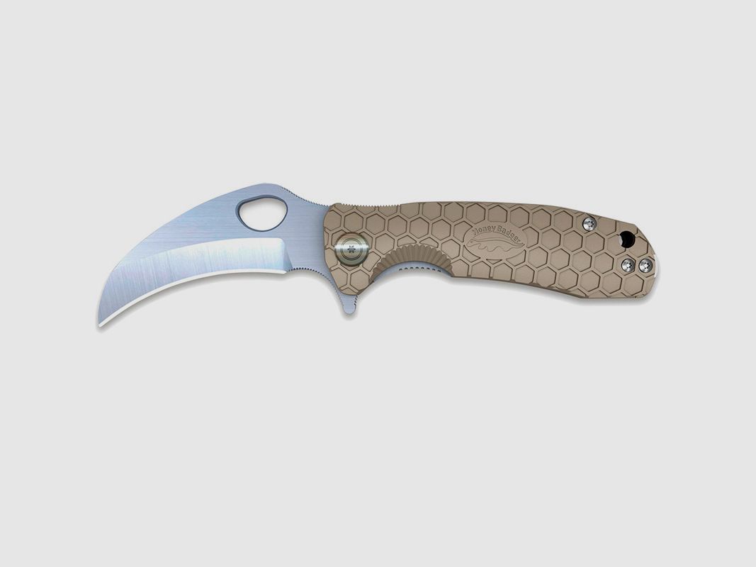 Cuchillo Plegable Honey Badger Claw D2 Medium Tan Plain - 01HO035, imagen 1 de 2