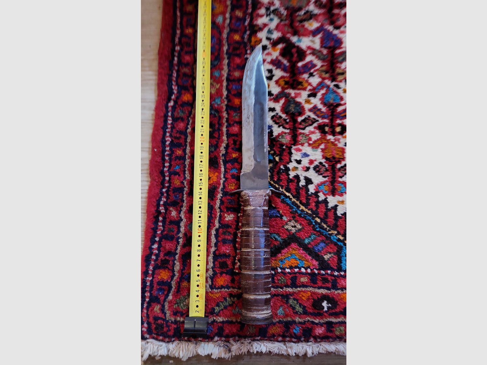 KA-BAR USMC Kampfmesser – Original aus dem Zweiten Weltkrieg (ohne erkennbare Prägung)
